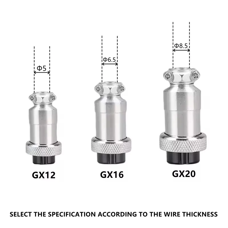 5Set GX12 GX16 GX20 2 3 4 5 6 7 8 9 10 12 14 15 Pin Male Female Docking Aviation Plug Socket Waterproof Circular Connector