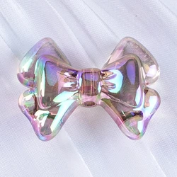 UV Transparent Butterfly Bow Acrylic Beads - Jewelry Making & DIY Accessories - 22x28mm 10pcs (Deep coffee)