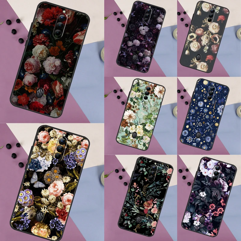 Custodia Floreale Midnight Per Zte Nubia Red Magic 8S Pro 8 Pro Plus Redmagic 9 Pro 6 7 6S 7S Pro 5S 5G 6R Cover