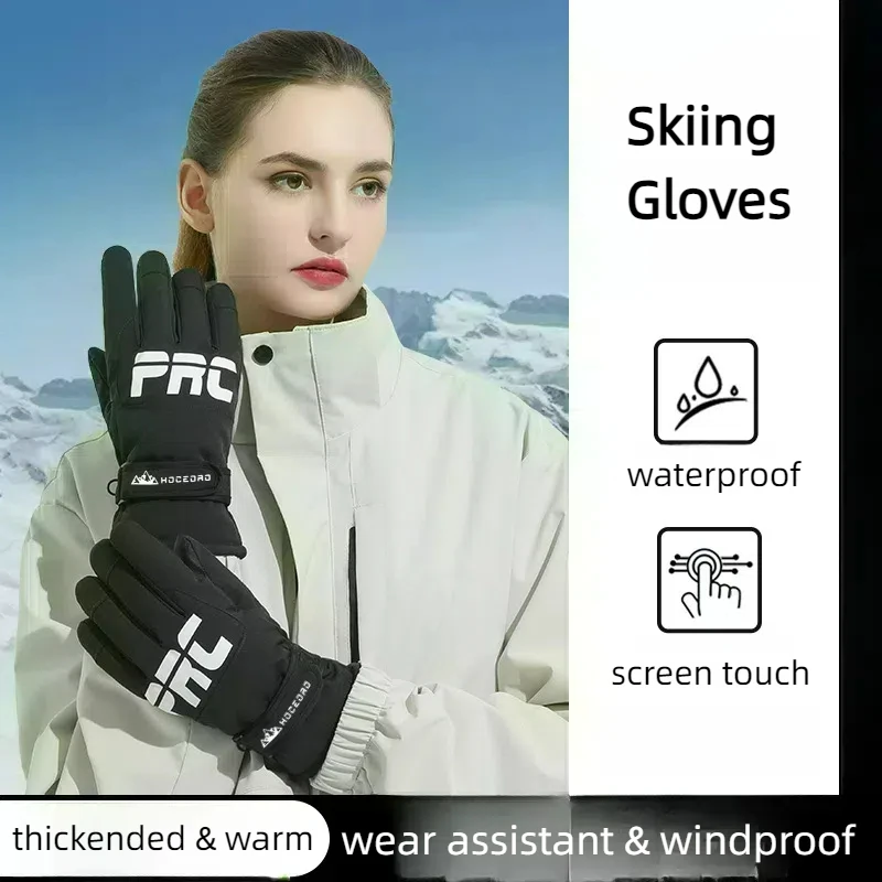 Winter Skiing Gloves Waterproof Antislip Snowboarding Touch Screen Thermal Thick Men Women Snowmobile Warm Riding Driving Gloves 2