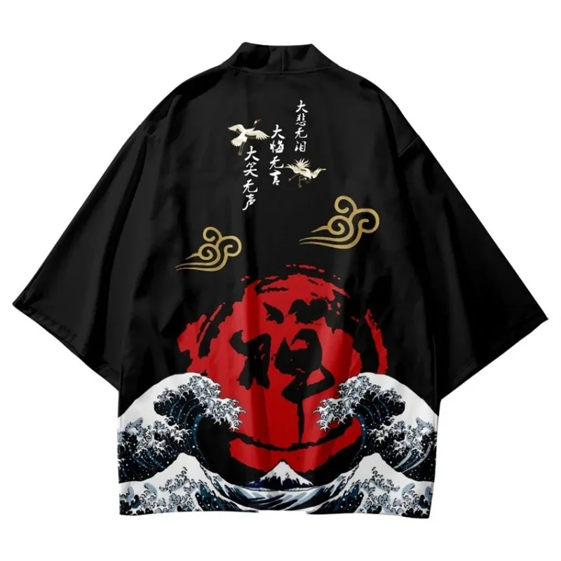 Zen Ba Tsuru 3D printed samurai costume Haori Kimono Female male Japanese anime Asian street clothing Cosplay Cardigan yukata