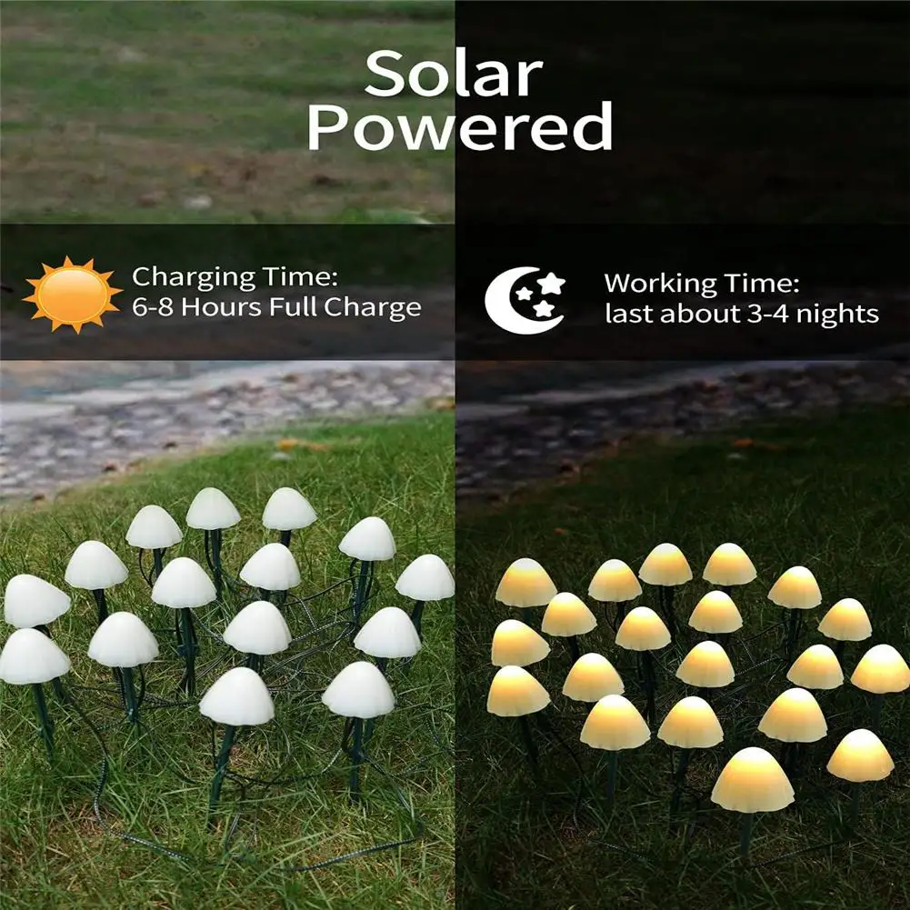 10 Lights 3m Mini Lights Solar Mushroom Garlands Solar Lighting String Light Garden Decorative Waterproof Ip65 Fairy Lights fairy lights target