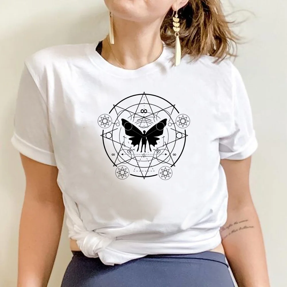 

Butterfly 90s aesthetic top women summer streetwear Y2K t shirt girl funny manga 2000s clothes
