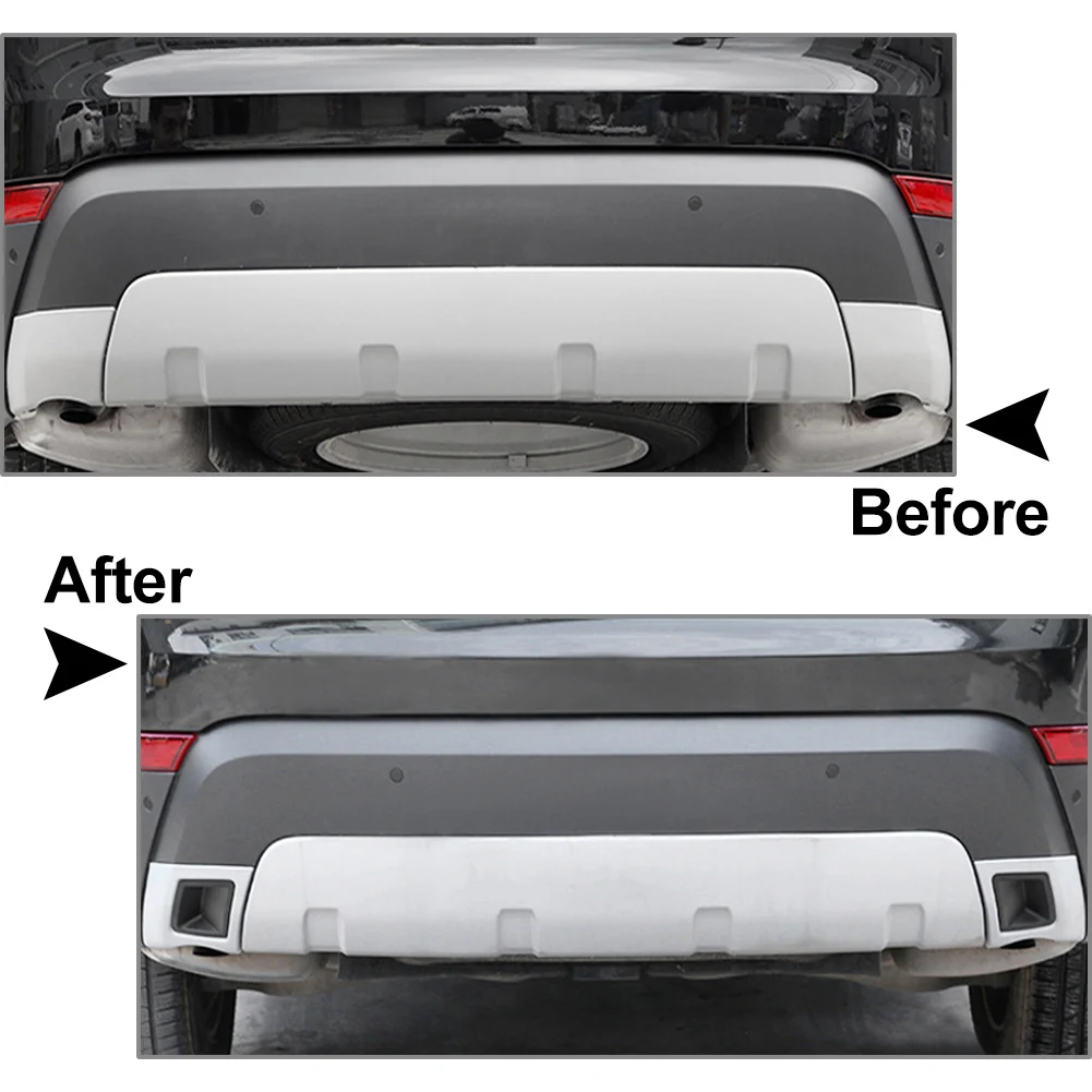 2x Car Rear Tail Exhaust Cover Trim Silver For Land Rover