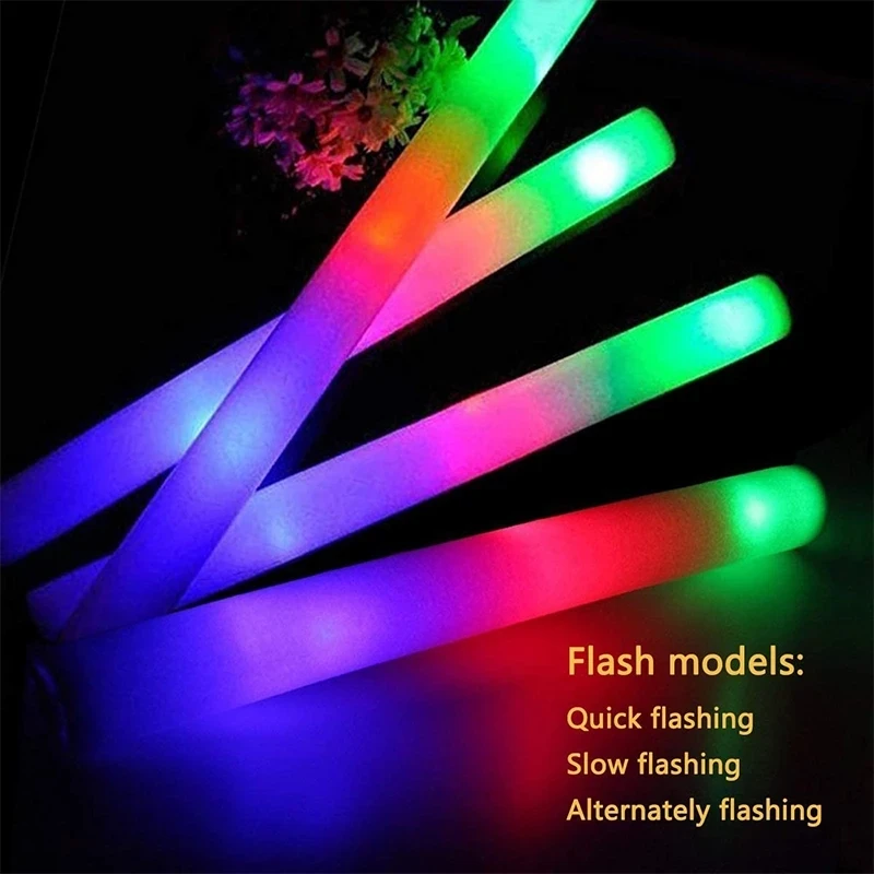 15/30Pcs Glow Sticks Bulk Colorful LED Foam Stick Cheer Tube Concert