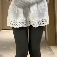 Sous-jupe de sécurité courte en dentelle et maille brodée à taille haute, style streetwear, motif floral, pour femme 2