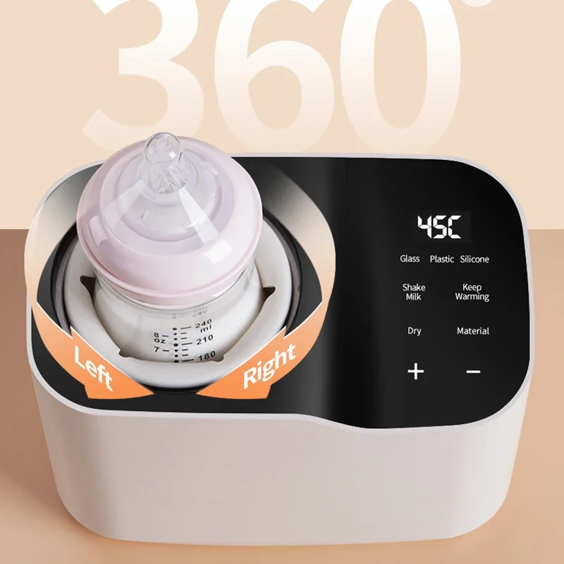 Hands Free Automatic Baby Milk Bottle Shaker Mixer & Water-Free Baby Bottle Warmer