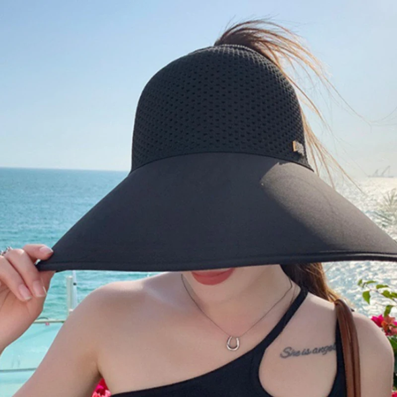 Damen Sonnenblende Mit Breiter Krempe Für Uv-schutz Am Strand_voghion.com