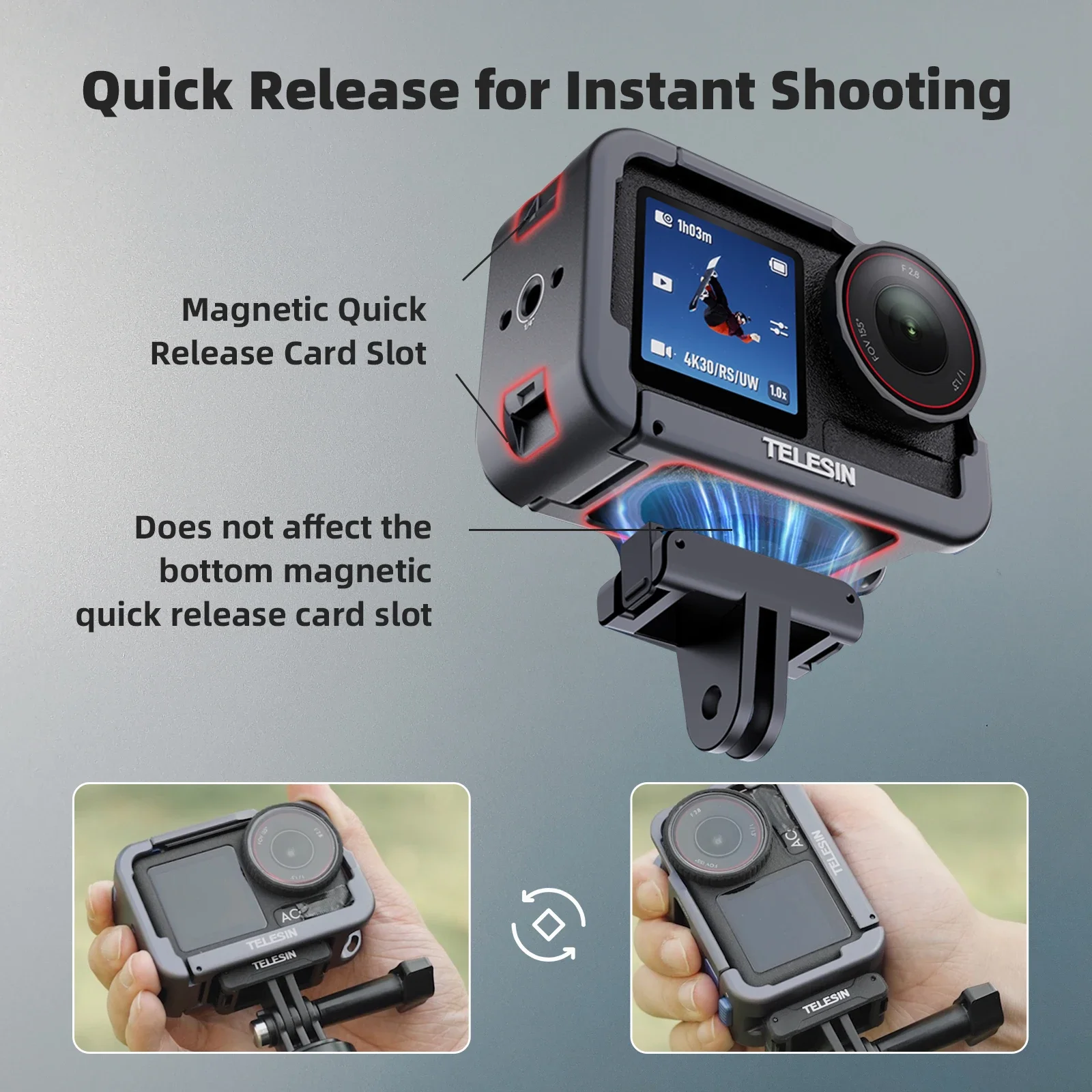 Dji Osmo Nano Camera Cage Compatible With - Aluminum Alloy