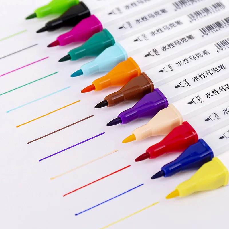 12 Colors/Set Double head marker pen ink highlighter Paint brush