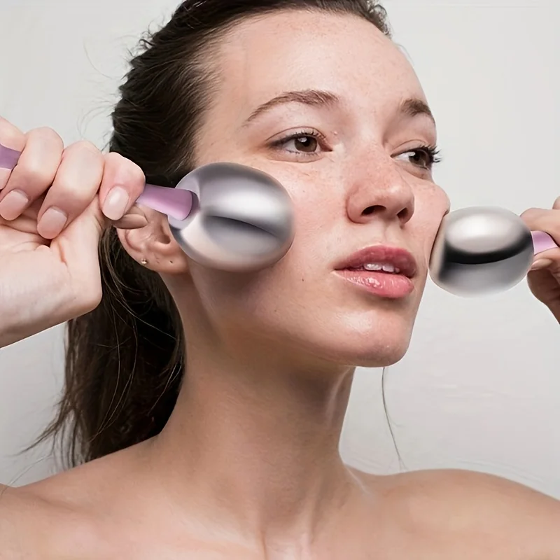Facial Ice Globes Stainless Steel Cooling Cryo Facial Spa Globes For Anti Aging Face Eye Massager Skin Care Tool For Beauty Care