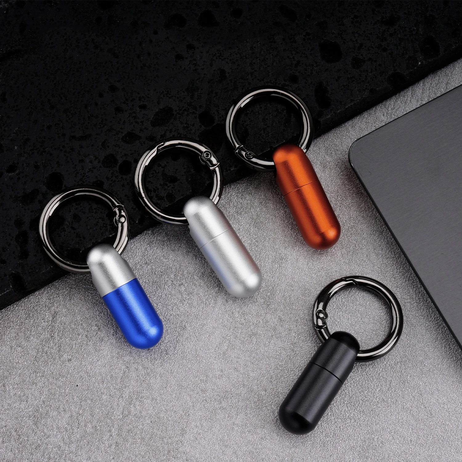Pure Titanium Waterproof Bunker Portable Small Pill Box Sealed Waterproof Keyring Mini Carry-on First Aid Pill Bottle Three Colo