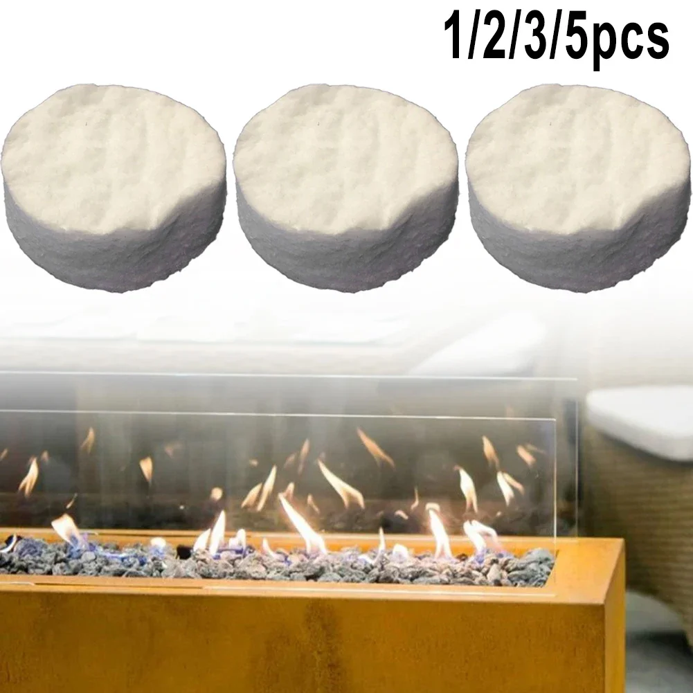 Ceramic Wool Sponge Cotton Round 8.6x1.2cm Firplace Firebox Safety Bio Fire Heating Cooling Air Fireplaces Stove 1/2/3/5pc ceramic insulation blanket