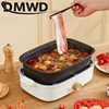 Split Electric Multifunction Hot Pot Cooker BBQ Barbecue Oven Grill Plate Non-stick Steak Frying Pan Food Noodle Cooking Skillet 2