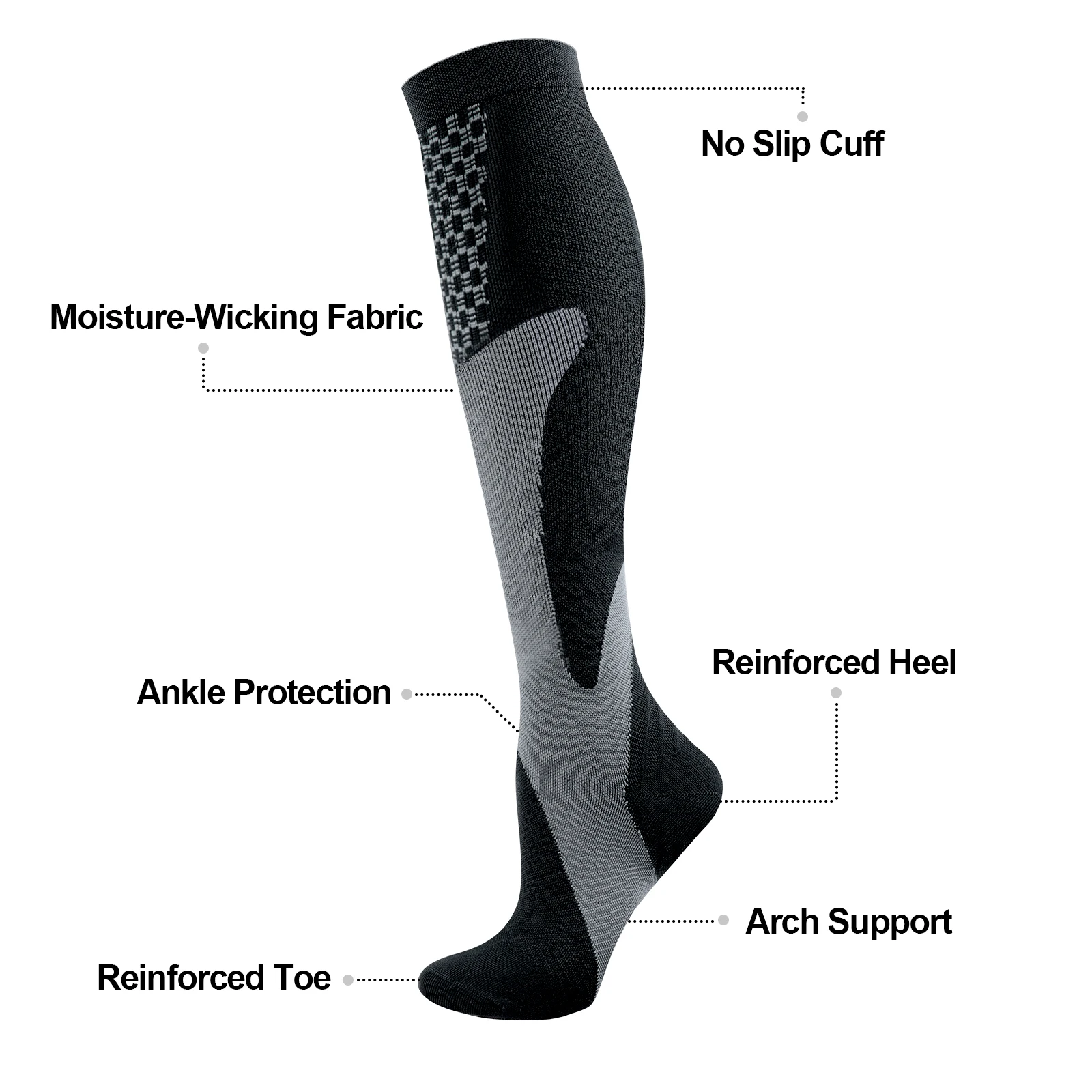 Compression Socks YUEDGE 3 Pairs Compression Socks for Men&Women(20-30 mmHg) Compression Stocking for Swelling Running Hiking Travel Nursing