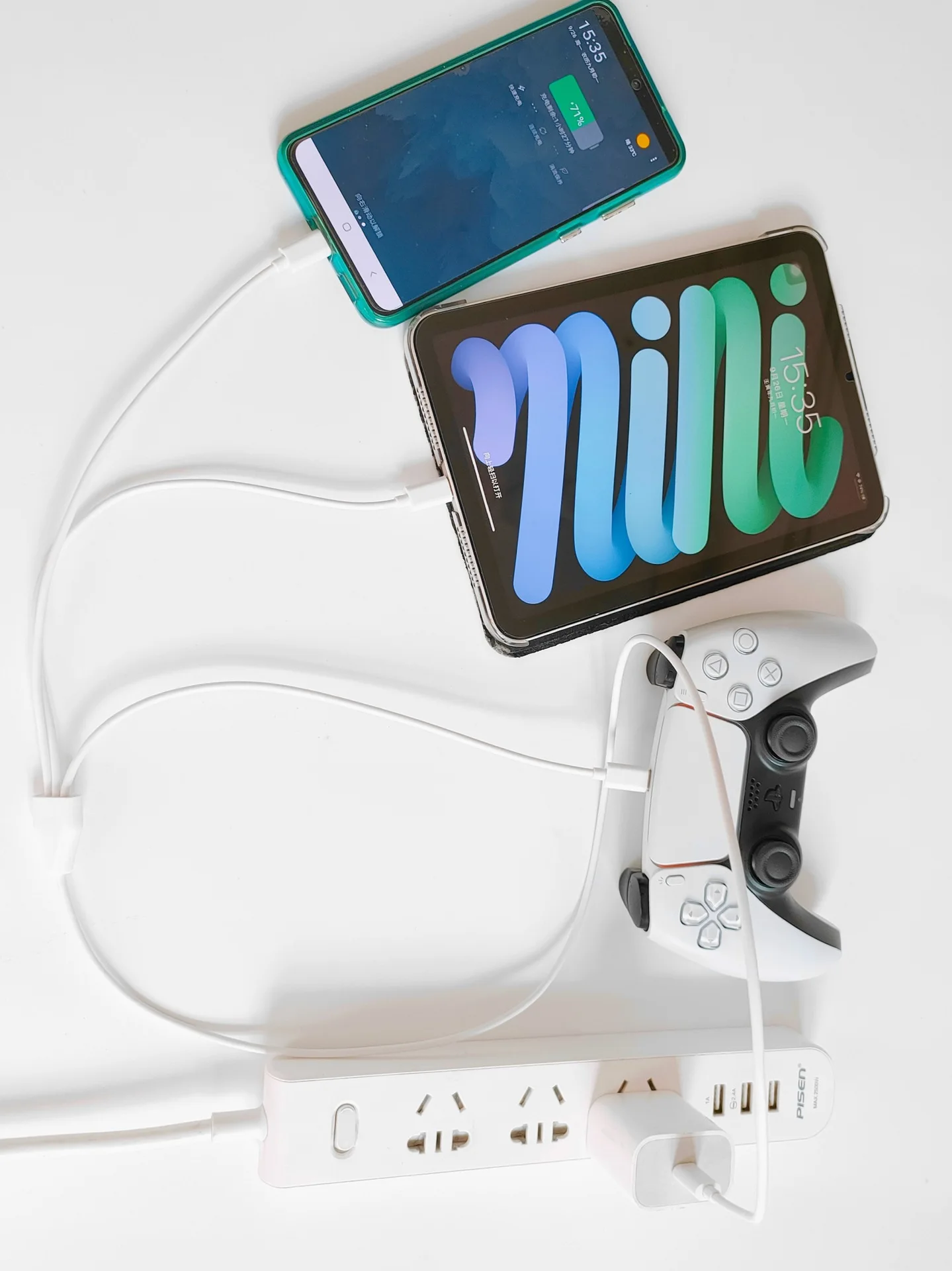 Multi Usb c Divisor Cabo Usb tipo c Cabo de Alimentação em Cabo de Carregamento com tipo c Conector Macho Cabo para Telefone Portátil 1m - Image 3