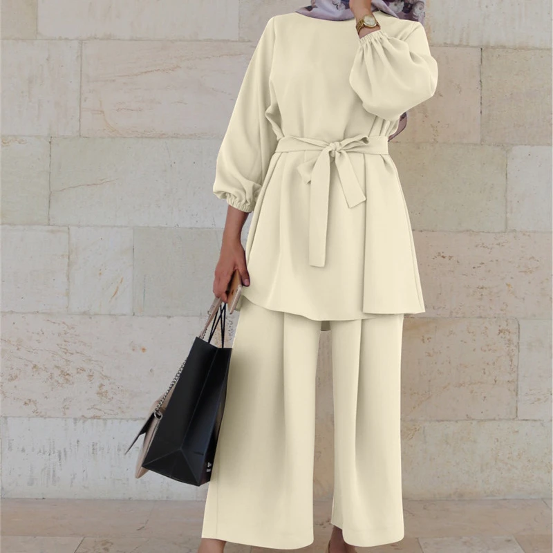 2023 Elegant Muslim Sets Turkey Mubarak Kaftan Muslim Fashion Hijab Dress Sets Musulman Ensembles  Islam Clothing For Women