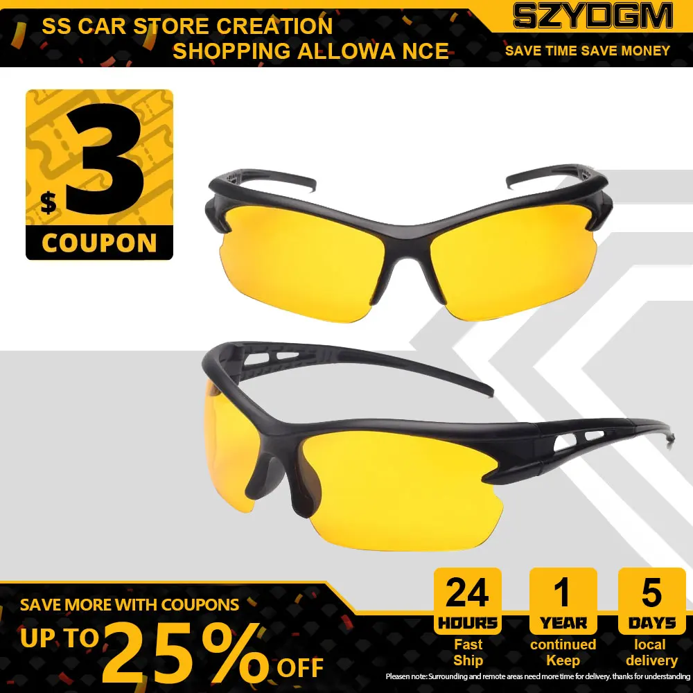 Night Vision Drivers Goggles Interior Accessory Protective Gears Sunglasses Night-Vision Glasses Anti Glare Car Driving Glasses