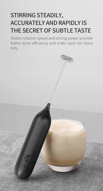  XIMU Milk Frother Handheld, USB Rechargeable 3 Speeds Mini  Electric Milk Foam Maker Blender Mixer for Coffee, Latte, Cappuccino, Hot  Chocolate, Egg Whisks & Stainless Steel Stand Included: Home & Kitchen