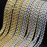 Collier Ras du Cou en Acier Inoxydable pour Homme et Femme, Corde Tressée, Bijoux en Métal localité, Cadeau à la Mode, 1 Pièce 1