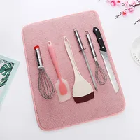Dish Drying Mat Microfiber Cushion Tableware Pad Tea Towel Mug Bowl Pot Absorbent Coaster Placemat Kitchen Table Decor 30*40cm 2