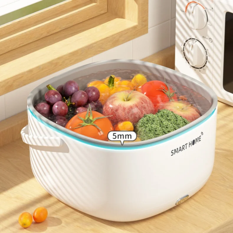Household Food Ultrasound Vegetables Cleaning Basket Remove Pesticide Residues Fruits Vegetable Washer battery powered 3