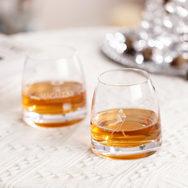 Bicchieri Da Whisky Macallan, Set Di 2 - Ice Ball-Ready! Bicchiere Da 11 Once, Perfetto Per Scotch, Cocktail, Rum, Vodka. Bicchieri Alla Moda.