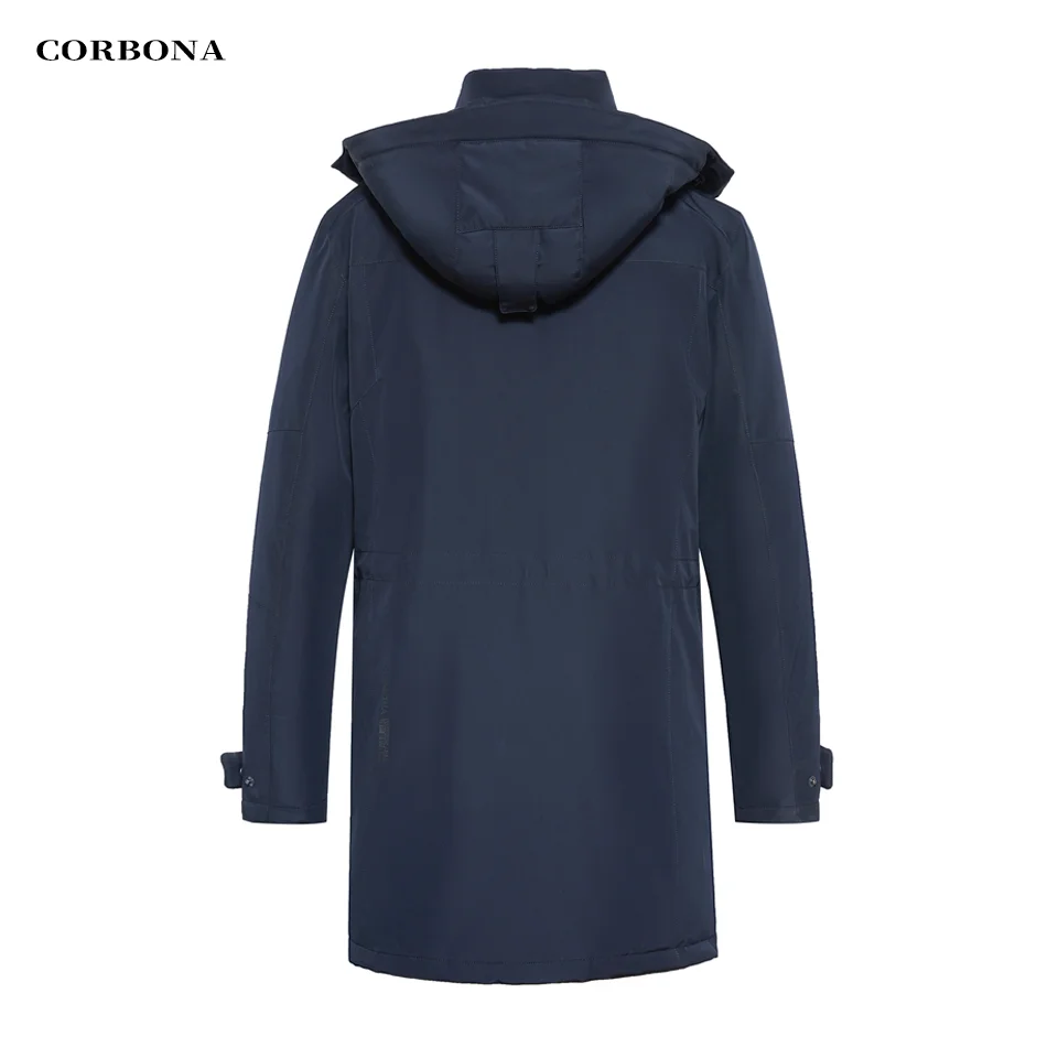 CORBONA 2023 New Men Winter Jacket  Oversized Warm Windproof Coat  Business Windbreaker DetachableHat Long Section to Keep Parka