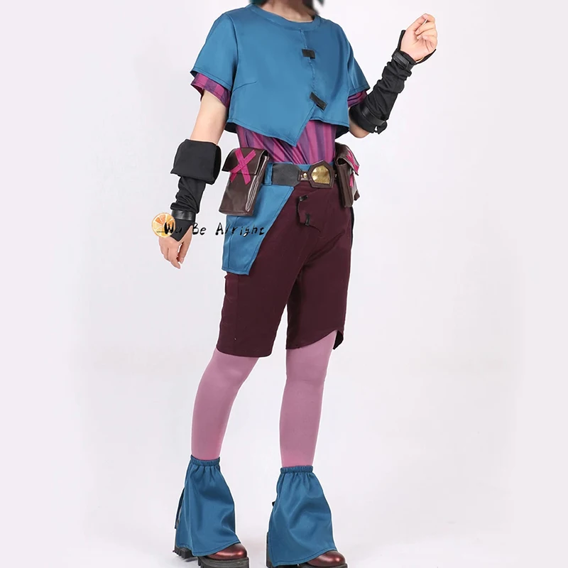 Arcane Jinx  ڽ ǻ    ҷ ǻ  Ƽ  Arcane Jinx Blue Braid Wig And Shoes