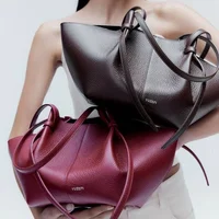 YUZEFI Sac fourre-tout pour femme, couleur unie, rétro, minimaliste, détente, luxe, polyvalent, pour les déplacements quotidiens, voyage, grande capacité, sac à bandoulière 4