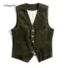 2024 Spring and Autumn Retro Corduroy Workwear Vest Pocket Splicing Solid Color Single Breasted British Coat Men's 5
