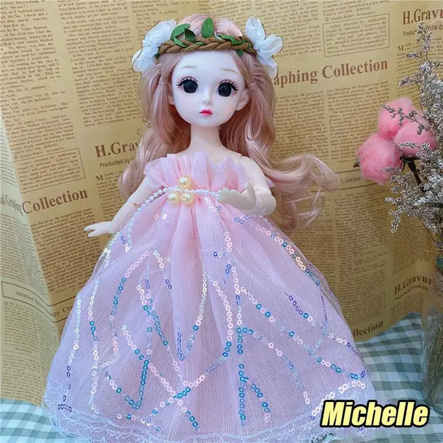30cm Kawaii Doll 4D Real Eyes Little Princess Set Net Red BJD 23 Joints Dolls Children'S Toys Girl Cute Birthday Gift 2022 3