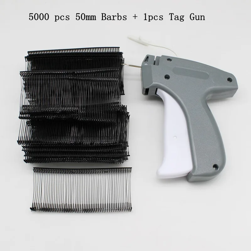 1pcs Tag Gun +1 Tagging+1000pcs or 5000pcs 50mm Barbs Needles Machine Set tool, price hanging tag tools