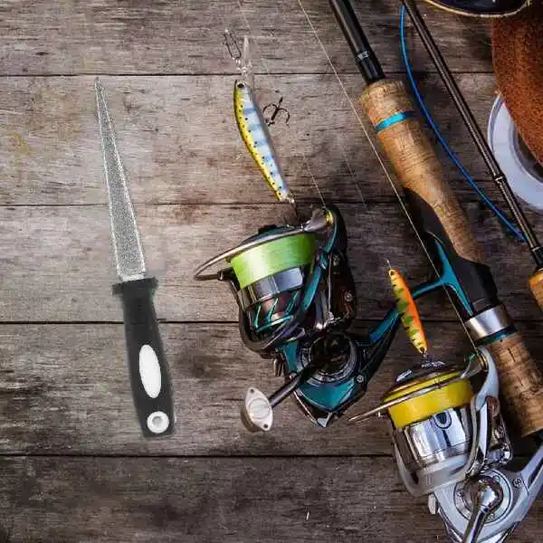 Professional Knife Sharpener, Diamond Sharpening Stone for Kitchen Camping, Double-Sided Folding Design with Non-Slip Handle,