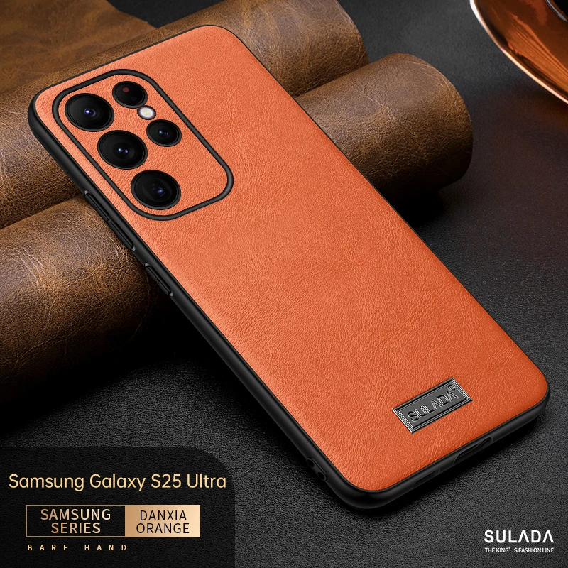 Phone Case Leather Phone Case Genuine Leather Case Samsung Galaxy s25 ultra s25 plus S24Ultra S24 Plus Shell Galaxy S23 S22 Ultra Plus Phone Covers