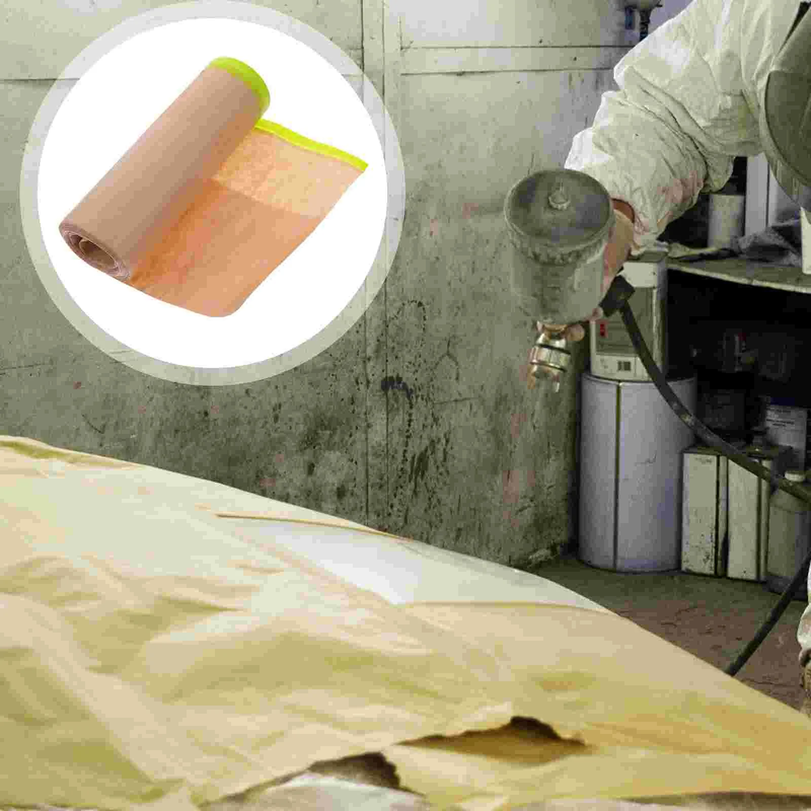 

2 Rolls Kraft Masking Film Paper Tape Protective Making For Wall Covering Japanese Assorted With