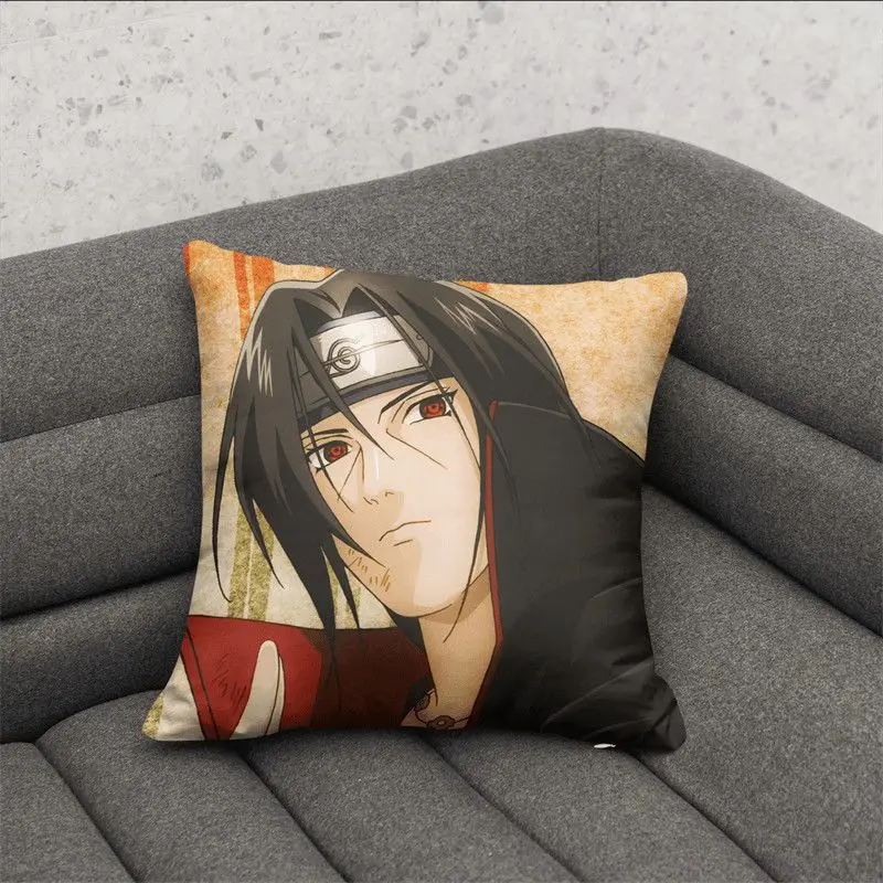 thumbnail image 1 of Funda de almohada con figura de anime Naruto, funda de almohada con estampado de dibujos animados de Kakashi Sasuke, almohada para sofá o coche, decoración del hogar, regalos navideños para niños, 1 of 5