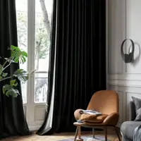 1 rideau occultant en velours noir, protection UV, isolation thermique, rideaux épais pour salon, chambre, bureau 6