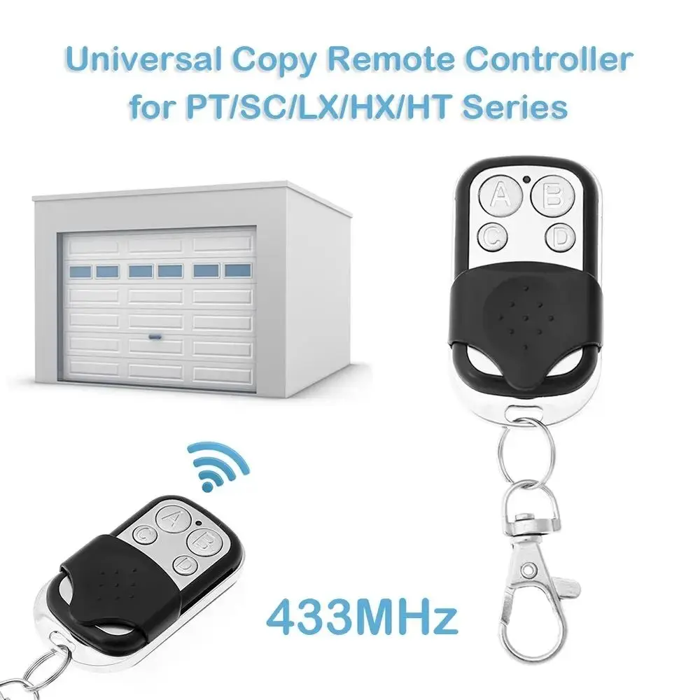 금속 푸시 버튼 리모컨 송신기 ABCD / 잠금 해제 4버튼 433MHz 클론 유니버설 4채널 차고 문 개폐기 리모컨