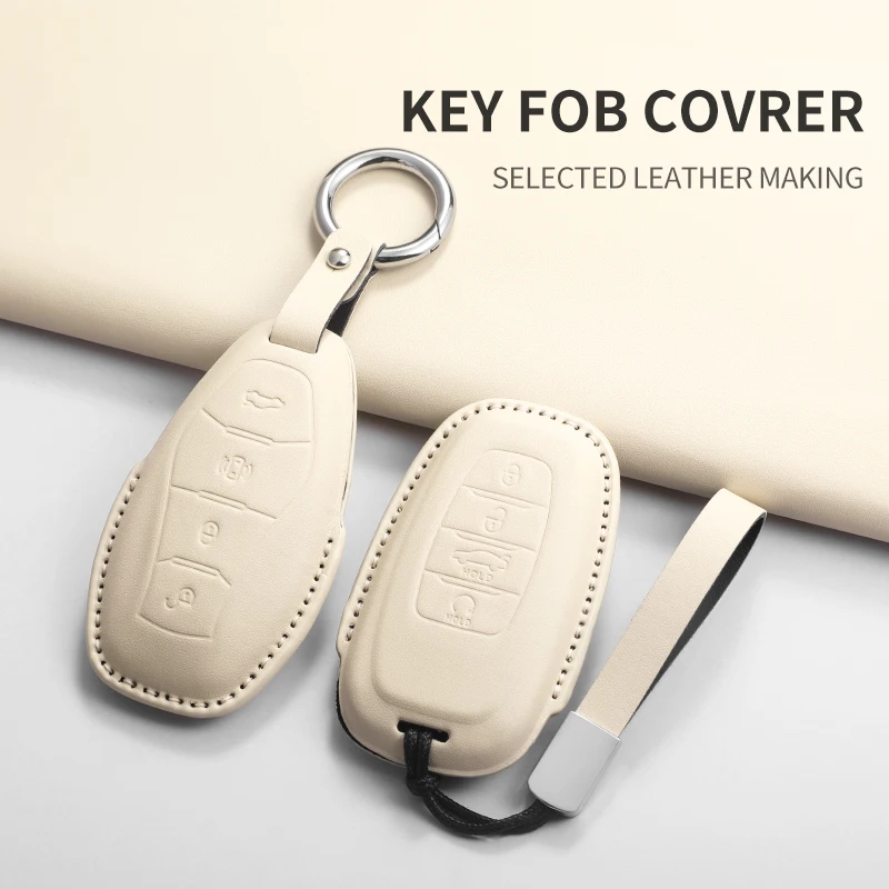 Car Key Case Cover Keyring Leather Accessories For FAW Hongqi E-HS9 H5 H9 Hs5 Eqm5 Hs7 Hq9