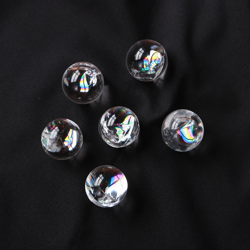 

Mineraali 25mm Natural Clear Quartz Rainbow Balls Sphere Angel Aura Colourful Healing Crystal Stones Pendulums Transparent Decor