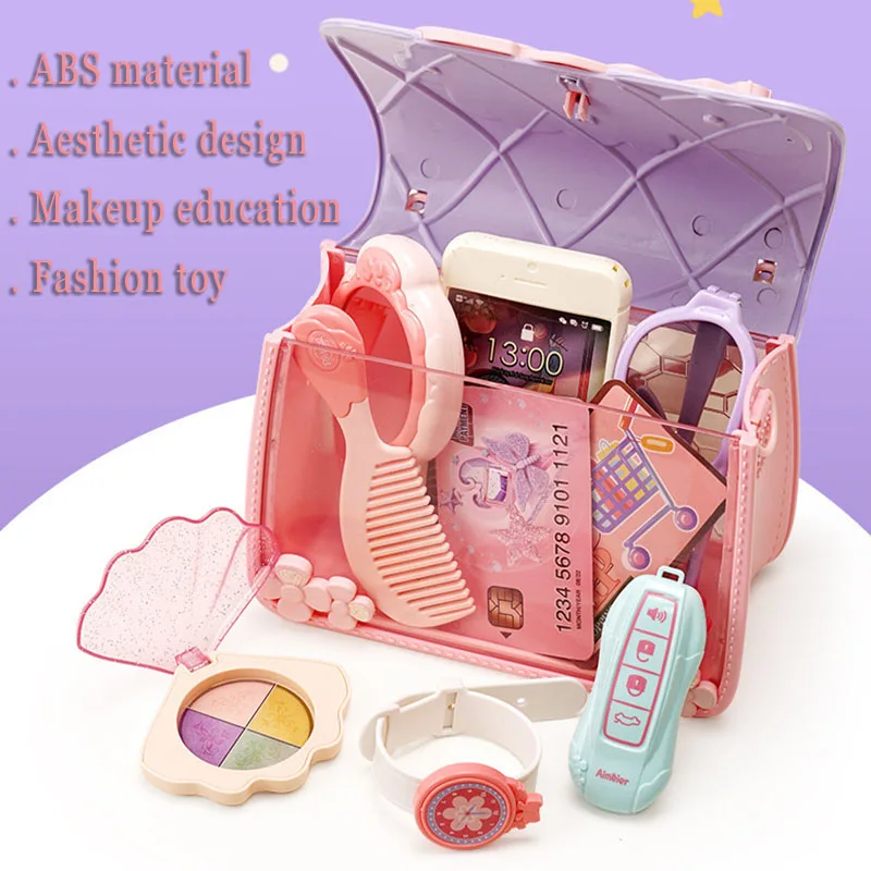 Kids Toys Pretend Play Beauty & Fashion Toy Simulation Makeup Set Jewelry Crown Necklace Cosmetic Educational Toy for Girls Gift