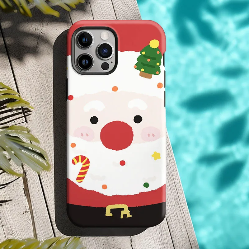 Festive Santa Claus Design 2-in-1 Protective Film Shell Cover