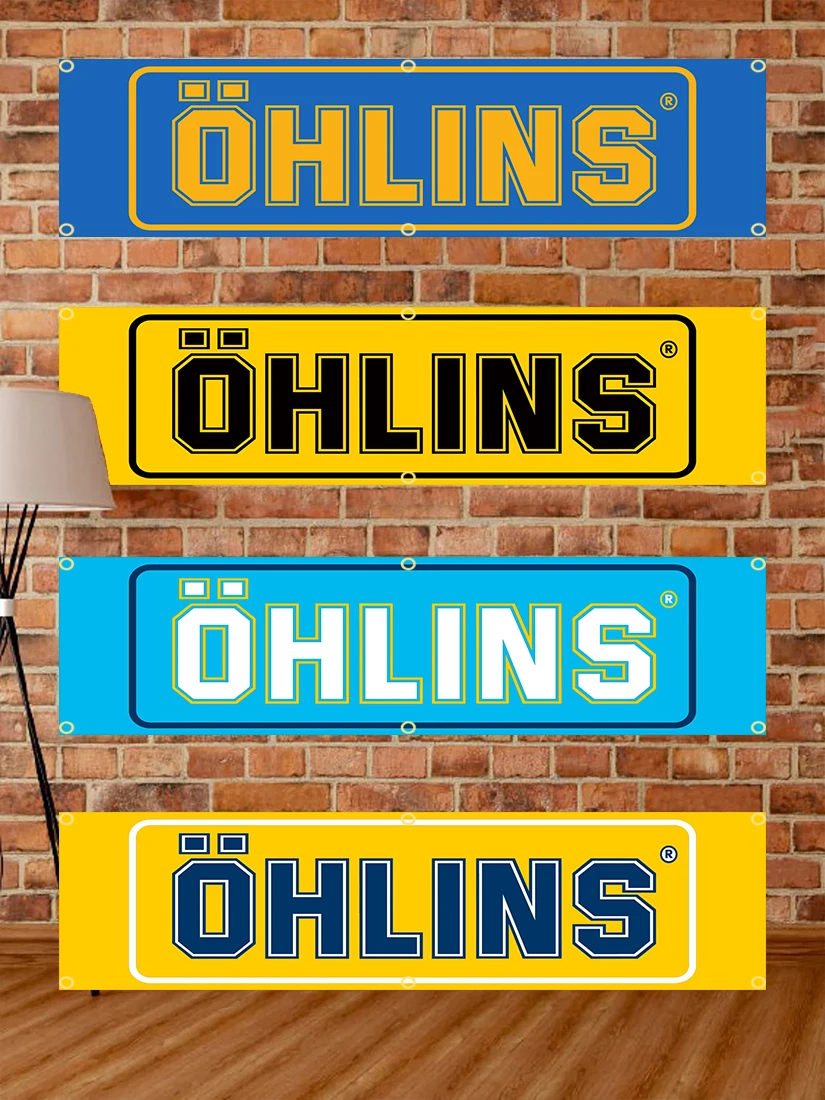 60X240cm Ohlins Banner Flag Polyester Printed Garage or Outdoor Decoration Tapestry