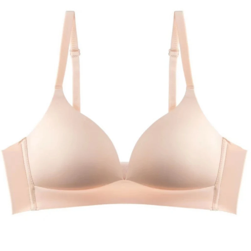 Nahtloser Push-up-BH im japanischen Stil, bequeme kabellose Unterwäsche für Damen, ohne Stahlring, 3/4-Cup, glänzender BH, Damen-Dessous – Detail 7