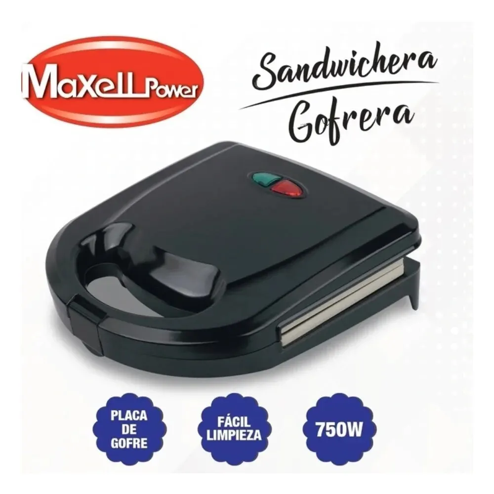 SANDWICHERA GOFRERA. Electric Sandwichera Grill Plate Maxell Power 750W  mp-5632P removable non-stick plates