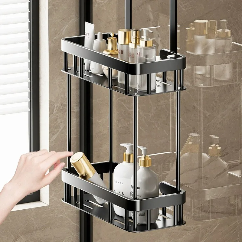 Over The Door Shower Caddy, Bathroom Storage Rack, Bathroom Hanging Shelf, Double Layer Shower Shelf, Bathroom Caddy Organizer 4