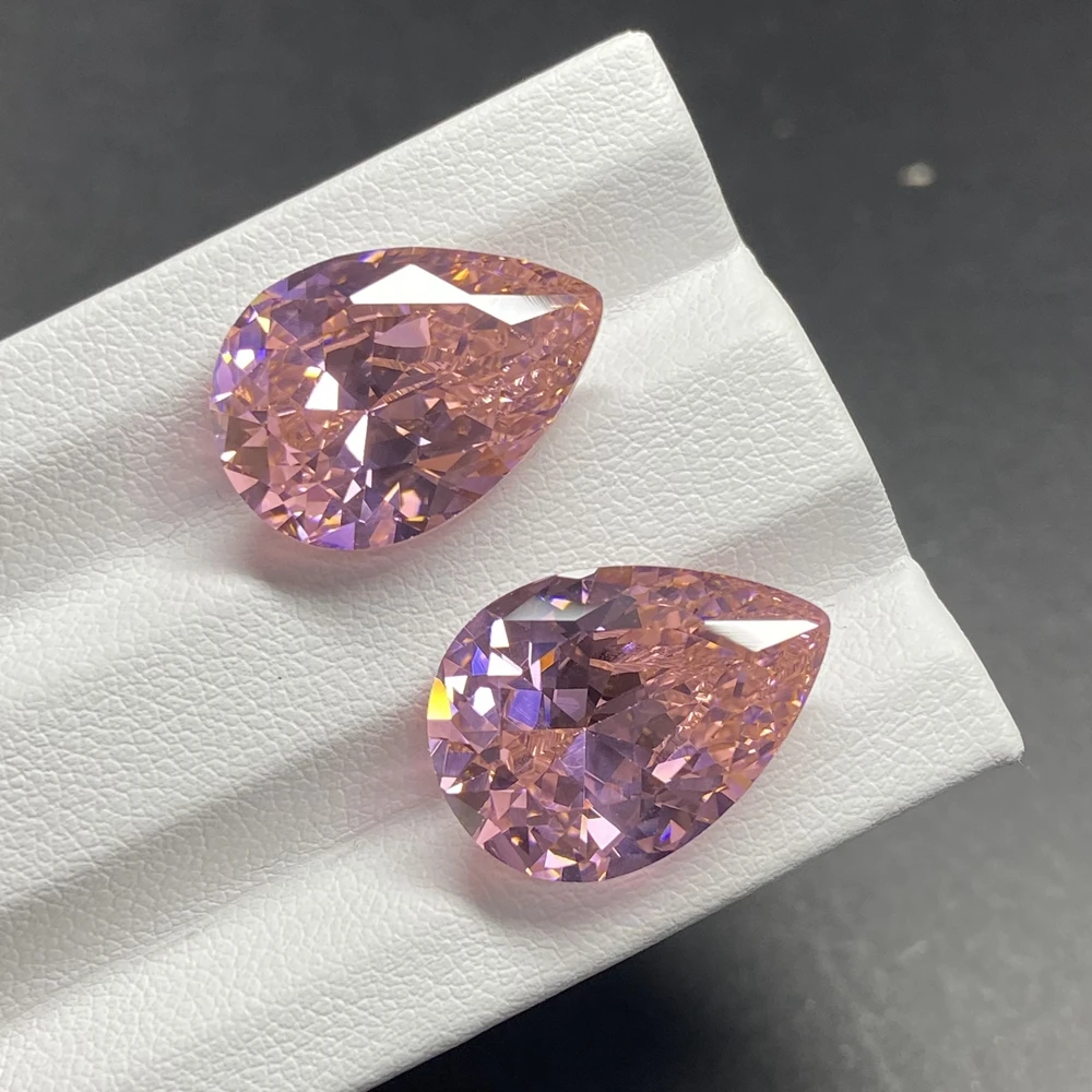 

Pink Zircon CZ Stone Pear Cut 12x16mm Loose Synthetic Cubic Zirconia Gemstone