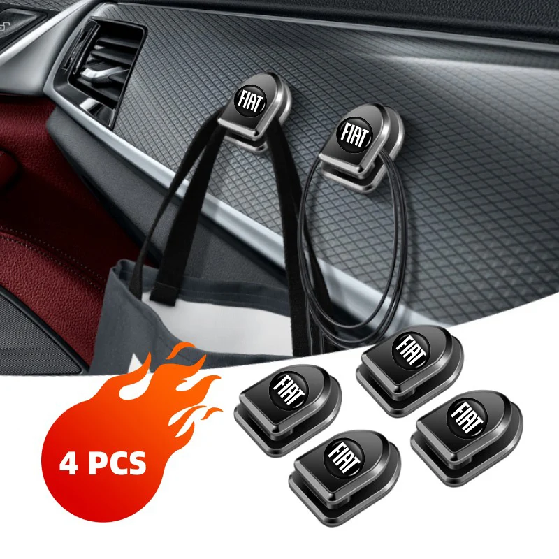 4Pcs Mini Car Paste Hook Holder Storage Hanger Accessori Per Fiat Grande Punto 500 Abarth Tipo Panda Brave Stilo Palio