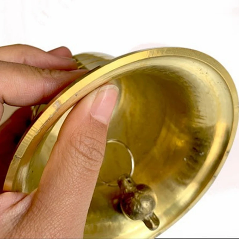 Large Engraved Copper Bells, 100% Brass Handicraft, Loud Clear Sound, School Meditation, Church, Creative Gift, 12 cm 5